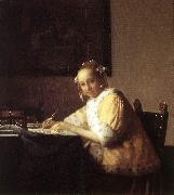 Jan Vermeer A Lady Writing a Letter oil painting picture wholesale